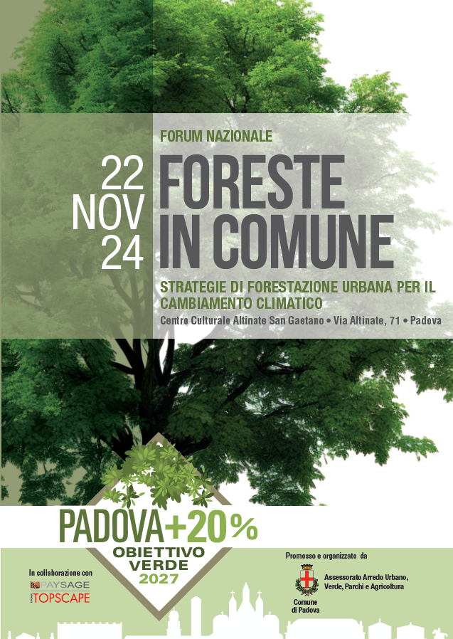 A Padova il Forum Foreste in Comune il 22/11/2024